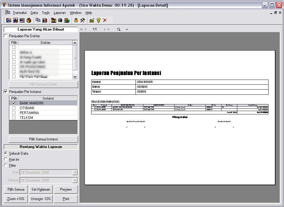 Layar Laporan Detail Software Apotek AKUA